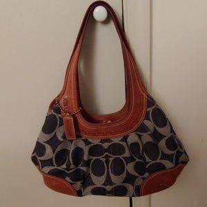 Coach Signature Denim Ergo Handbag